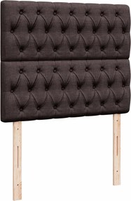 vidaXL Κρεβάτι Boxspring με Στρώμα Σκούρο Καφέ 120x190 εκ Υφασμάτινο