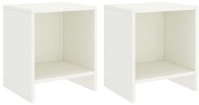 vidaXL Κομοδίνα 2 τεμ. Λευκά 35 x 30 x 40 εκ. από Μασίφ Ξύλο Πεύκου