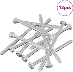 vidaXL Βίδα 12 pcs Ασημί M6 x 100 χιλ. Ατσάλι