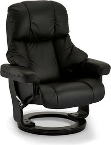 Crown Recliner Black Leather