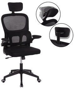 ΚΑΡΕΚΛΑ ΓΡΑΦΕΙΟΥ BASTON HM18236.01 ΜΑΥΡΟ MESH & PP ΣΚΕΛΕΤΟΣ 64x60x117-127Υεκ.