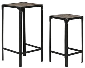 Σετ με 2 τραπέζια Home ESPRIT Μαύρο Φυσικό 38 x 38 x 75 cm