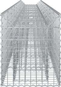 vidaXL Ανασηκωμένο κρεβάτι gabion 2 pcs Ασημί