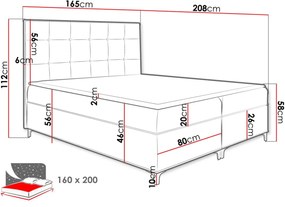Επενδυμένο κρεβάτι Snake-Kafe-160 x 200