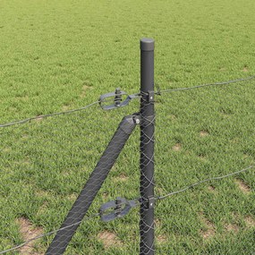 vidaXL Έξιγωνο φράχτη σταθερού εδάφους 25 x 0,8 m Γκρι Δίχτυ