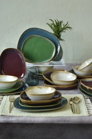 Σετ Πιάτα Κεραμικά (24 Τεμάχια) - Multicolor