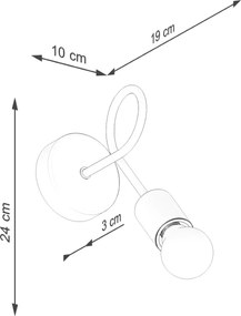 Φωτιστικό τοίχου EMBER / χάλυβας/ξύλο 1xmax 15W LED