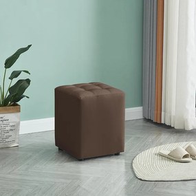 Σκαμπό Cube PU 35x35x42 Καφέ 35x35x42cm