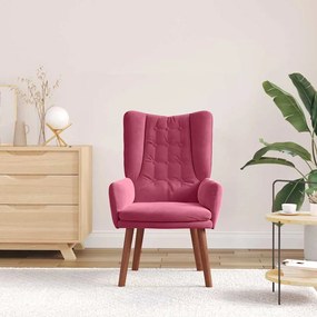vidaXL Πολυθρόνα Κόκκινο 63 x 67 x 94 εκ. Βελούδο