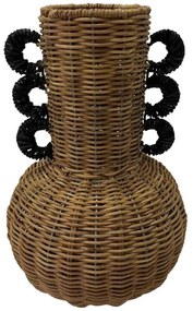 Βάζο Arundo 034323 24x24x35cm Natural-Black Rattan