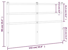 vidaXL Κεφαλάρι Λευκό 135 εκ. Μεταλλικό