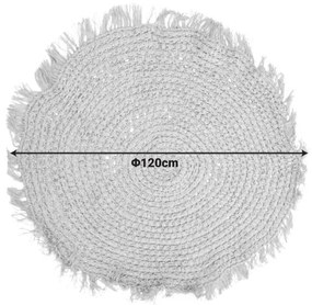 Χαλί Mibre Inart γιούτα σε φυσική απόχρωση Φ120x1εκ 120x1x120 εκ.