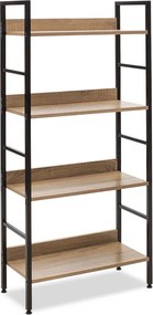 Βιβλιοθήκη- Ραφιέρα Ramon pakoworld φυσικό-μαύρο 60x28x125,5εκ
