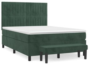 ΚΡΕΒΑΤΙ BOXSPRING ΜΕ ΣΤΡΩΜΑ ΣΚΟΥΡΟ ΠΡΑΣΙΝΟ 140X200ΕΚ. ΒΕΛΟΥΔΙΝΟ 3137968