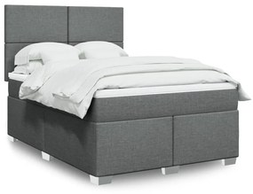 ΚΡΕΒΑΤΙ BOXSPRING ΜΕ ΣΤΡΩΜΑ ΣΚΟΥΡΟ ΓΚΡΙ 140X200 ΕΚ ΥΦΑΣΜΑΤΙΝΟ 3292805