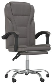 vidaXL Καρέκλα Γραφείου Ανακλινόμενη Γκρι Συνθετικό δέρμα