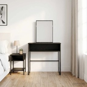 vidaXL Τραπέζι περιποίησης με ράφι Μαύρη Δρυς 81 x 40 x 131 εκ