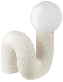 Επιτραπέζιο Φωτιστικό Organic Ceramic Beige White 18X17X30Cm 18X17X30Cm