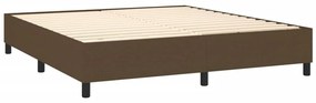 Κρεβάτι Boxspring με Στρώμα Σκούρο Καφέ 160x200 εκ Υφασμάτινο - Καφέ