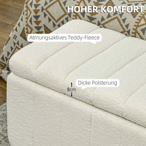 Ταπετσαρισμένη τραπεζαρίας, τραπεζαρία με αποθηκευτικό χώρο, χωρητικότητα έως 120kg, 102x45x46cm, Κρεμ λευκό