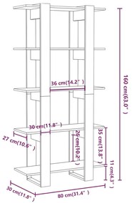 ΒΙΒΛΙΟΘΗΚΗ/ΔΙΑΧΩΡΙΣΤΙΚΟ ΧΩΡΟΥ ΛΕΥΚΟ 80X30X160 ΕΚ. ΜΟΡΙΟΣΑΝΙΔΑ 811565