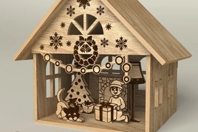 Σετ των 3 Intra απο ξύλο plywood 3mm-4mm πάχος ΧΡΙΣΤΟΥΓΕΝΝΙΑΤΙΚΟ ΔΙΑΚΟΣΜΗΤΙΚΟ ΣΠΙΤΙ, Διακόσμηση σπιτιού Δίασταση 3x3 cm INTRAFABR-84944419