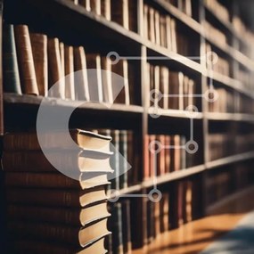 Intra Συλλεκτικό Ξύλινο Παζλ Plywood  4mm - Βιβλιοθήκη με σειρές βιβλίων Σε Ξύλινο Κουτί - Διαστάσεις Puzzle: 10x10 cm – 25 κομμάτια