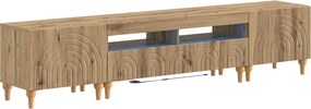 vidaXL 3 Τεμάχια LED Τηλεοπτική Ντουλάπα Artisan Δρυς