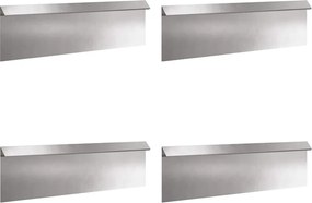 vidaXL Φράκτης σαλιγκαριών 4 pcs Ασημί 100 x 3,5 x 25 εκ