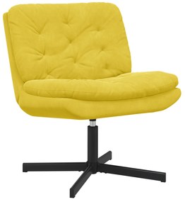 vidaXL Γυριστή Χαλαρωτική Καρέκλα Κίτρινο 63 x 75 x 76 εκ Βελούδο