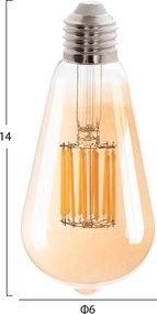 ΛΑΜΠΤΗΡΑΣ HM4189.02 LED FILAMENT 12W E27 2700K GOLD