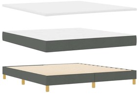 vidaXL Κρεβάτι με ελατήρια με στρώμα Σκούρο γκρι 180 x 200 cm ύφασμα