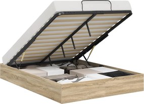vidaXL Κρεβάτι Οθωμανικού Τύπου Δρύς Sonoma 193 x 140 x 25 εκ