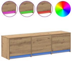 vidaXL Ντουλάπα Τηλεόρασης με LED Καρυδιά 140x34x40 εκ. Επεξεργασμένο Ξύλο