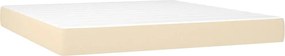 vidaXL Κρεβάτι Boxspring με Στρώμα &amp; LED Κρεμ 180x200 εκ. Υφασμάτινο