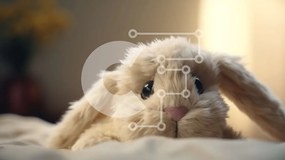 Intra Συλλεκτικό Ξύλινο Παζλ Plywood 4mm - Αξιολάτρευτο γεμιστό κουνελάκι σε ένα άνετο κρεβάτι Σε Ξύλινο Κουτί - Διαστάσεις Puzzle: 10x10 cm – 25 κομμάτια