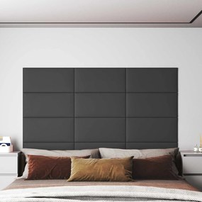 vidaXL Κεφαλάρι Τοίχου 12 pcs 60 x 30 cm Γκρι ύφασμα