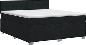 vidaXL Κρεβάτι box spring με στρώμα Μαύρο 180 x 200 cm Ύφασμα