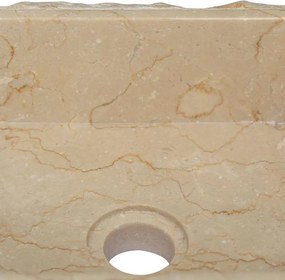 vidaXL Νιπτήρας Κρεμ 30 x 30 x 13 εκ. Μαρμάρινος