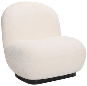 Πολυθρόνα Rosalie pakoworld μπουκλέ ύφασμα σε κρεμ απόχρωση με μαύρη βάση 85x82x77εκ
