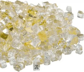 VEVOR 10 LBS Fire Glass 1/2-Inch Fireplace Glass Rocks for Fire Pit Table Gold