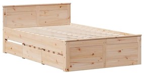 vidaXL Σκελετός Κρεβατιού Χωρίς Στρώμα 135x190 εκ Μασίφ Ξύλο Πεύκου