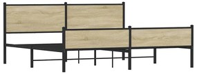 vidaXL Σκελετός Κρεβ. Χωρίς Στρώμα Sonoma Δρυς 200x200 εκ. Μεταλλικό