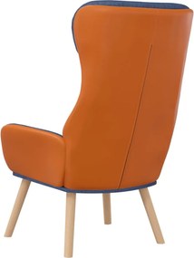 vidaXL Πολυθρόνα Relax Μπλε από Ύφασμα και PVC