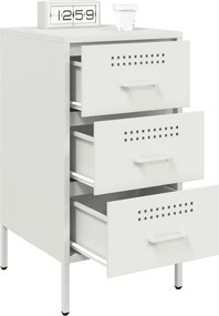 vidaXL Κομοδίνο Λευκό 36x39x68 εκ. από Χάλυβα