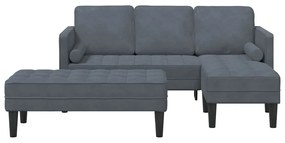 vidaXL Σετ Καναπέ 2 pcs Σκούρο γκρι 173 x 131 x 67 εκ Βελούδο