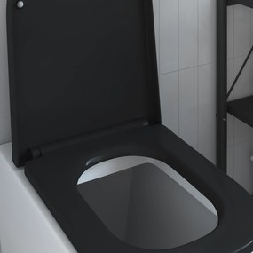 vidaXL Γρήγορη Απελευθέρωση Καθίσματος Τουαλέτας με Μαλακό Κλείσιμο Διρουπλαστικού Μαύρο