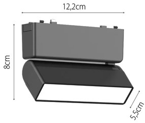 Φωτιστικό LED 5W 3CCT για Ultra-Thin μαγνητική ράγα σε μαύρη απόχρωση (by tuya and zigbee) D:12,8cmX8cm (T04905-BL)