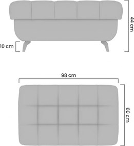 Πουφ Elaris χωρίς αποθηκευτικό χώρο/Μπεζ/ 98x44x60 BOG664