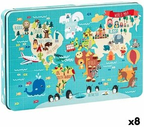 Παζλ Apli 48 x 32 cm Παγκόσμιος Χάρτης 24 Τεμάχια (8 Μονάδες)